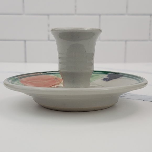 Cranberry Pottery BC Canada Stoneware Candleholder - Picture 9 of 16